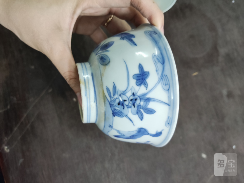 明 青花芦雁纹碗一对 - 图8